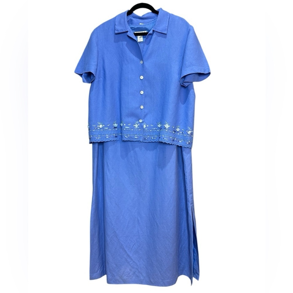 Coldwater Creek Linen Blend two-piece Floral Dress Size 18W